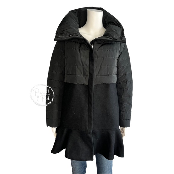 Moncler Rosier Black long Puffer Peplum Ruffle Hem - Picture 9 of 16